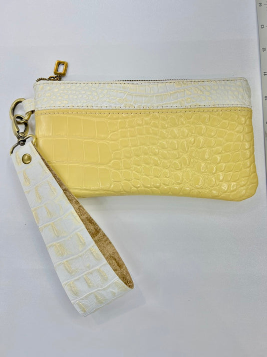 The Luxe Croc Leather Wristlet