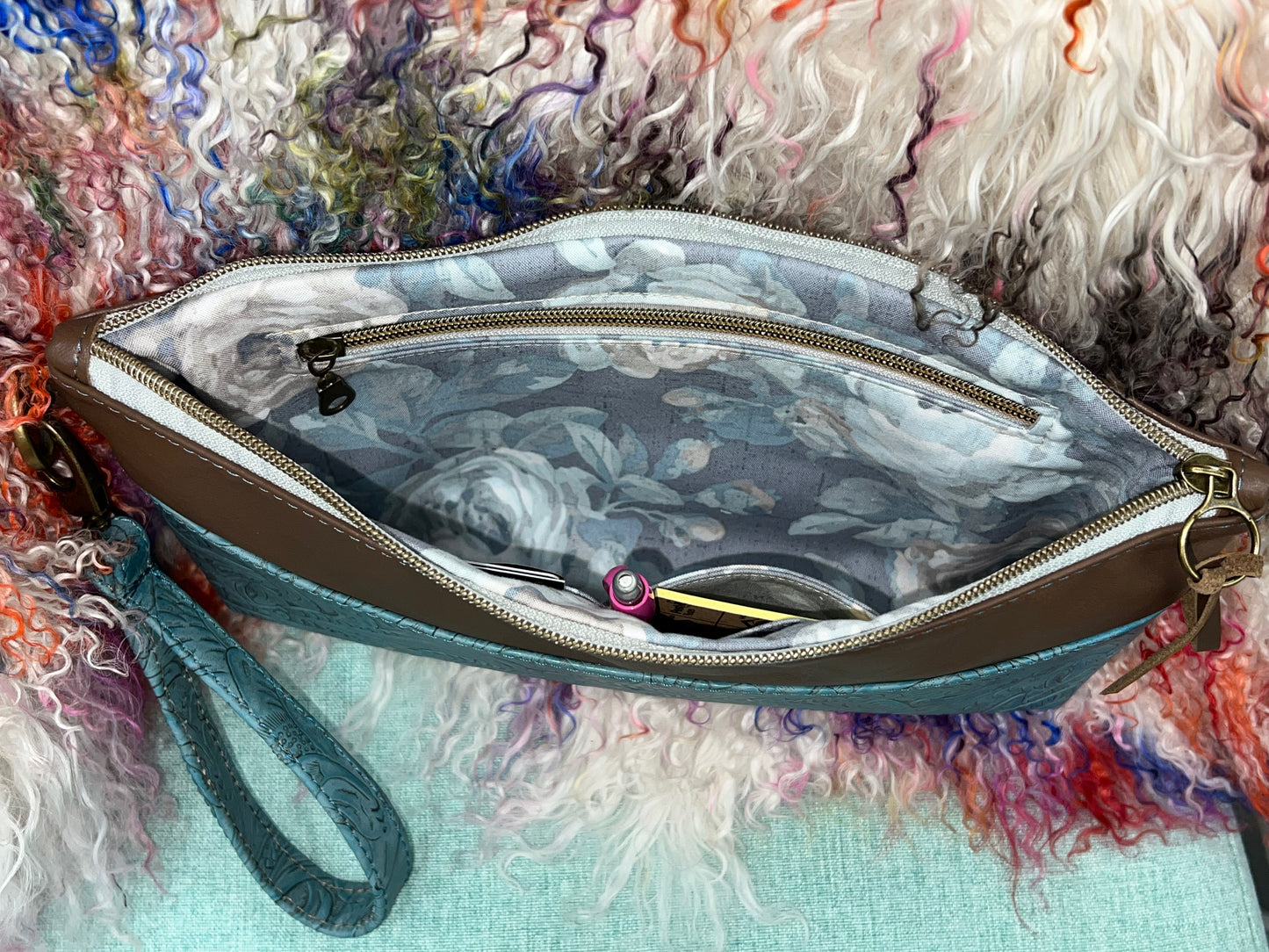 Handmade Snazzy Leather Wristlet